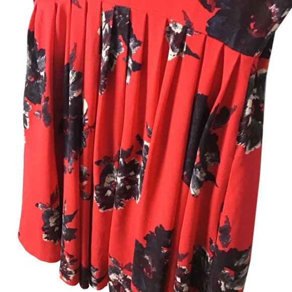 Free People Flutterby Red Floral Dress Sleeveless 4 - Picture 8 of 11